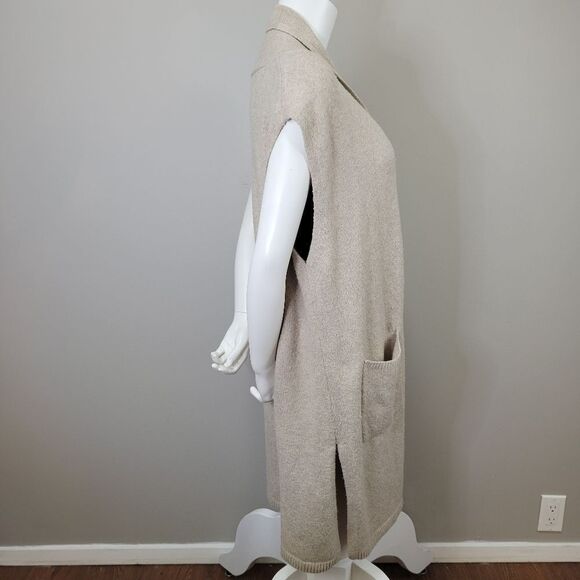 Time and Tru Tan‎ Open Front Sleeveless Duster Cardigan Size M - Picture 4 of 7